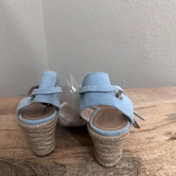 SCHUTZ Sky Blue Suede Espadrille Wedge Sandals - Picture 5 of 7